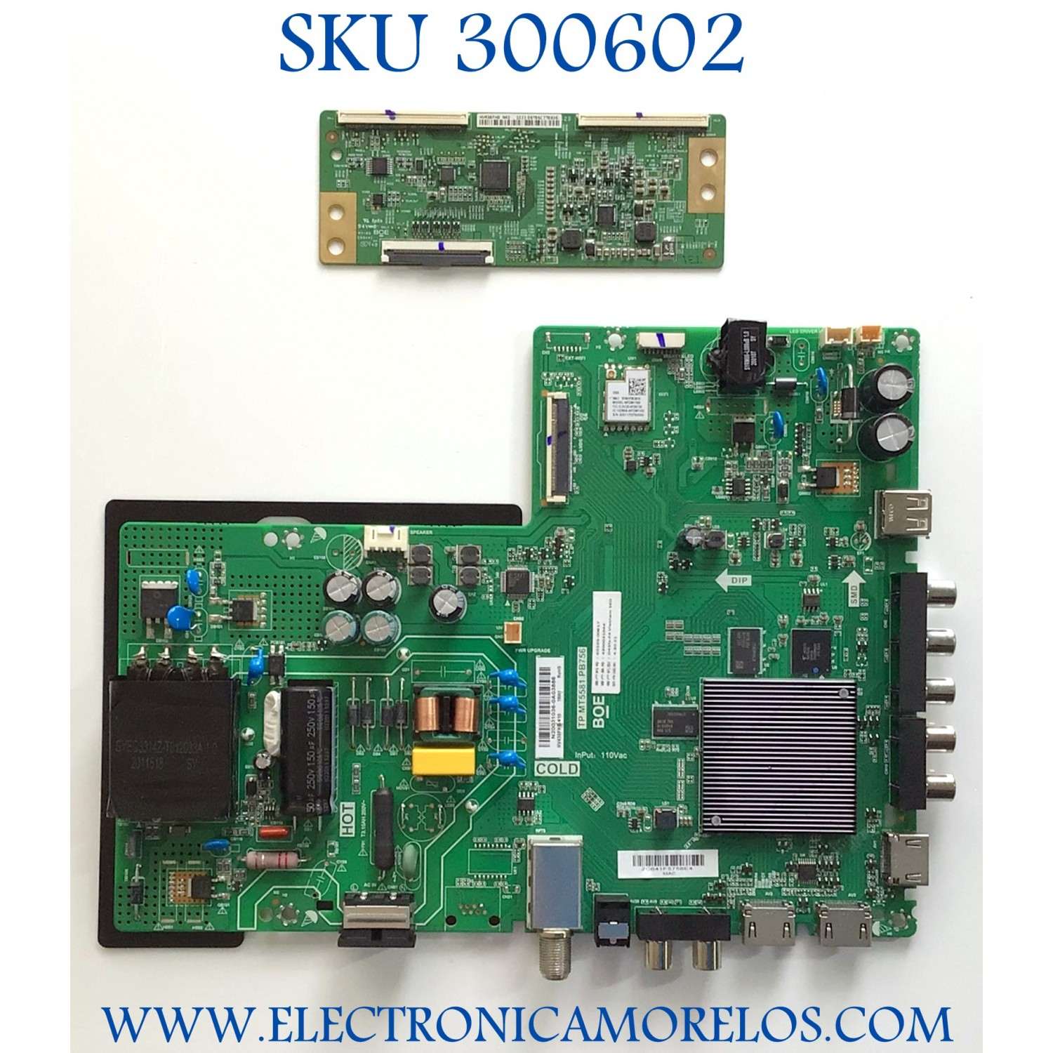 KIT DE TARJETAS PARA TV VIZIO / MAIN FUENTE 60103-00617 / TP.MT5581.PB756 / 4300031044 / 4.30.21 / T-CON HV430FHBN42 / P416751A_20 / 1533 OBT06C7T0836 / PANEL BOEI430WU1 / MODELO D43FX-F4 LBVFVNSW / D43FX-F4